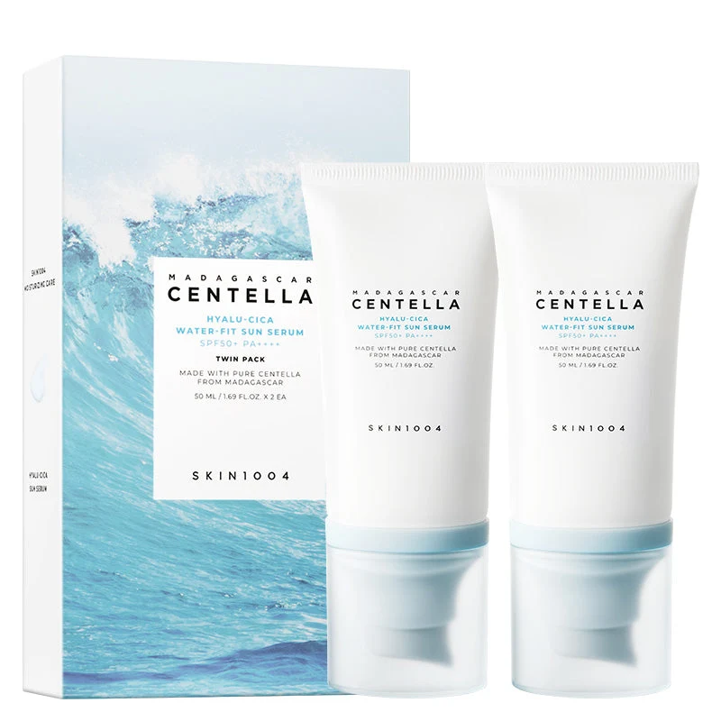 SKIN1004_MadagascarCentellaHyalu-CicaWater-FitSunSerumTwinPack_Packshot SKIN1004 Madagascar Centella Hyalu-Cica Water-Fit Sun Serum Twin Pack - Image 1