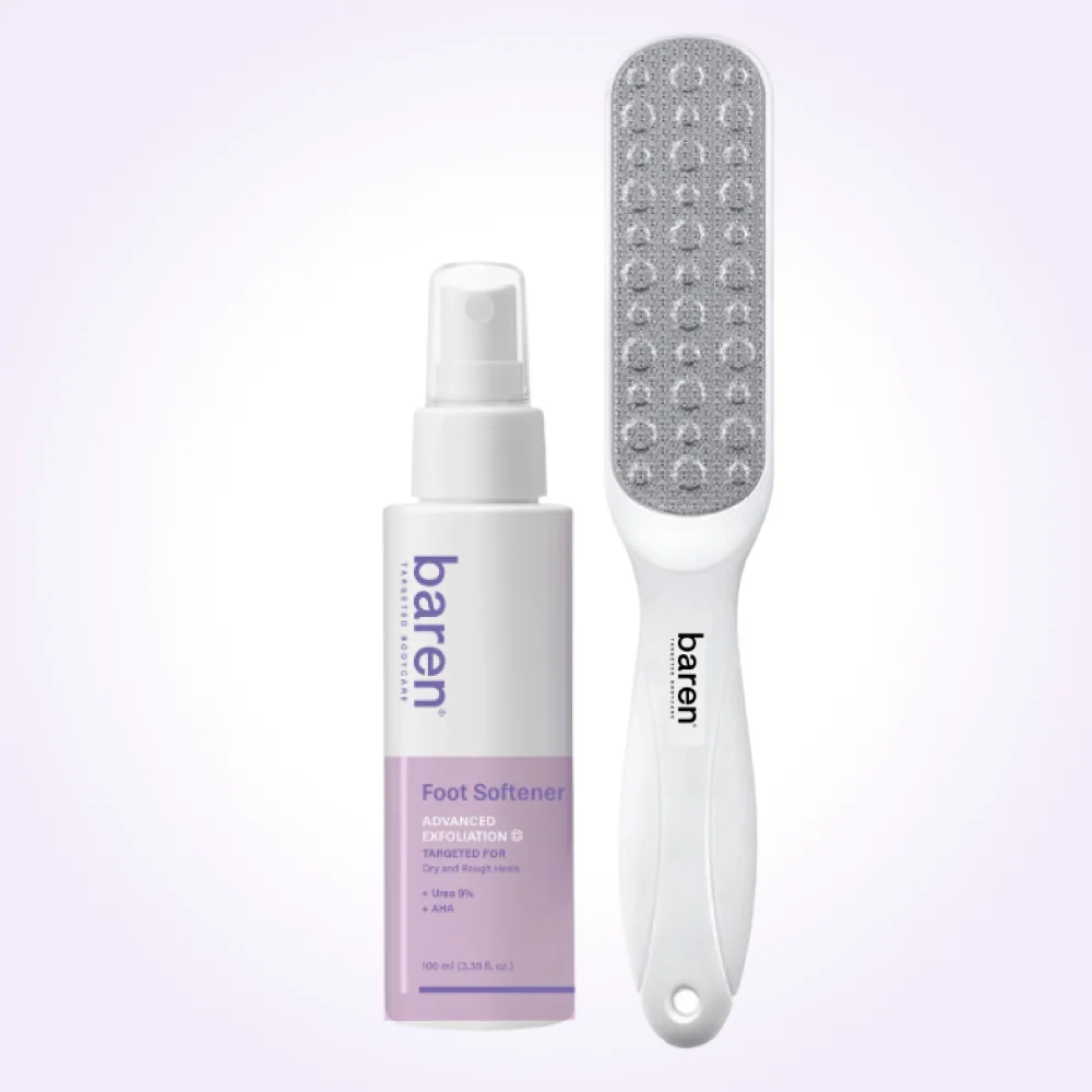 thumnail1 baren Callus Remover Kit for Feet: Foot File & Peeling Foot Spray - Image 1